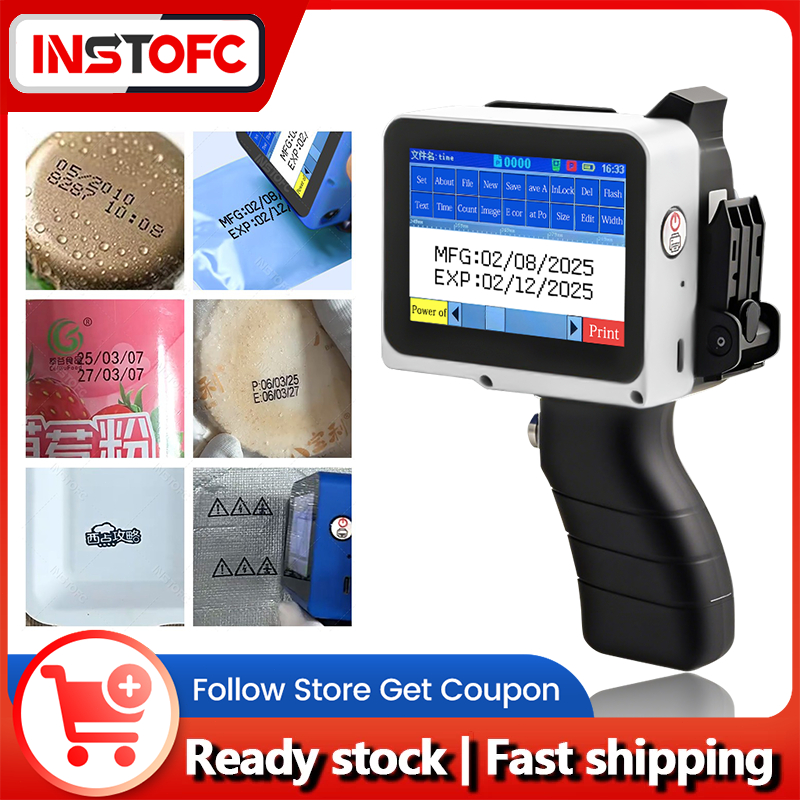 Mini Handheld Inkjet Printer 12.7mm Barcode QR Batch Date Number Logo ...