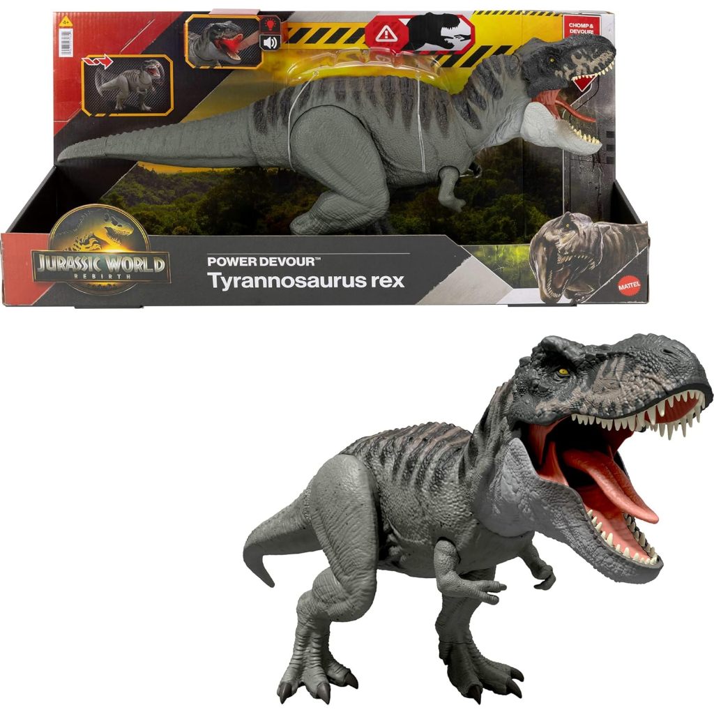 Jurassic World Rebirth Power Devour Tyrannosaurus Rex Action Figure,  Dinosaur Toy JCH02