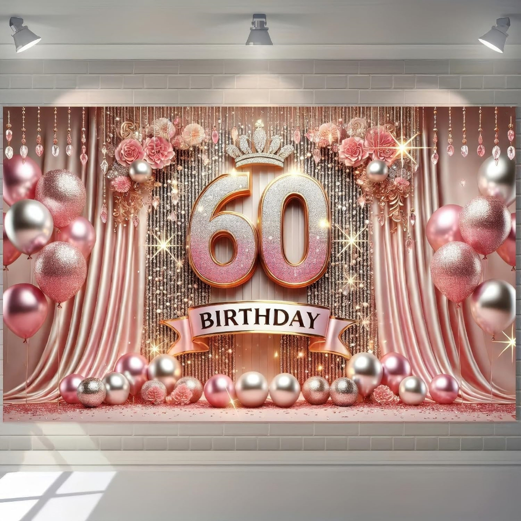 Happy Birthady Photography Backdrop 60th Birthady Backdrop Decoration ...
