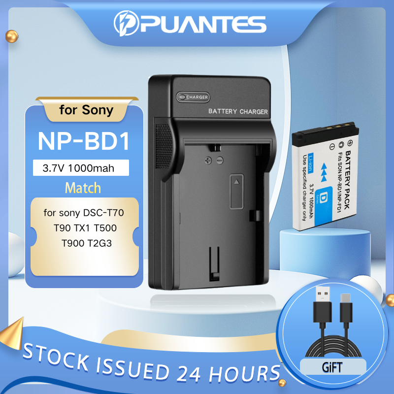 PUANTES NP-BD1/NP-FD1+USB single slot charger suitable for Sony DSC-T70 ...