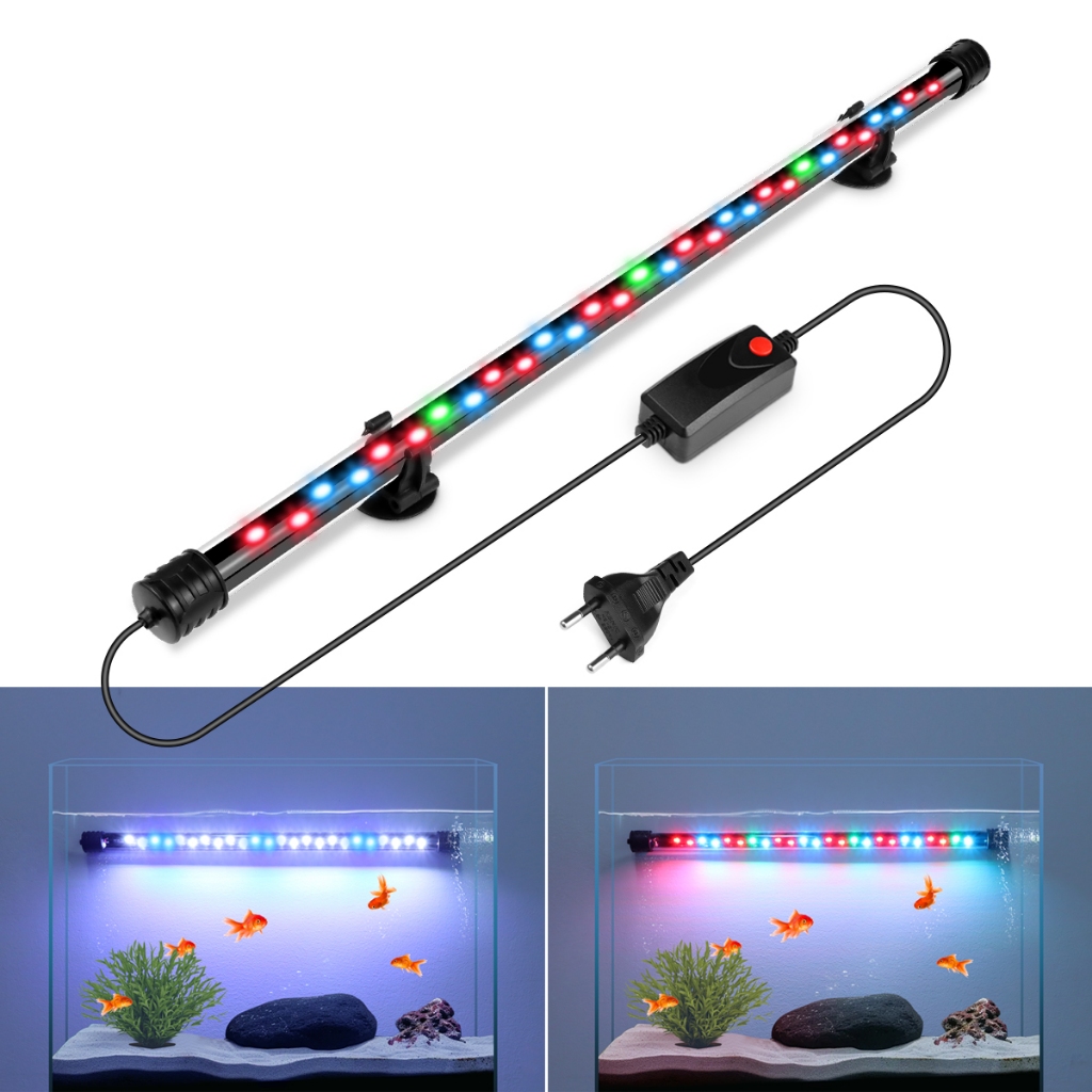 220V Underwater Fish Tank LED Lamp RGB Bar Light Tube Aquarium Lighting ...