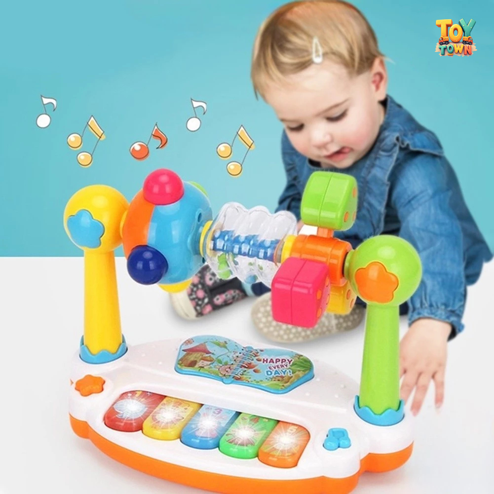 Baby Musical Keyboard Piano Drum Kids Musical Toy With Music and Lights ...