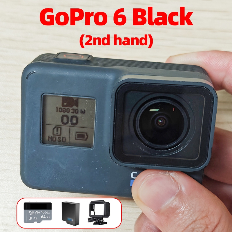 Used Action Camera For Gopro Hero 6 Black Vlog 4K 60Fps Sport Camera