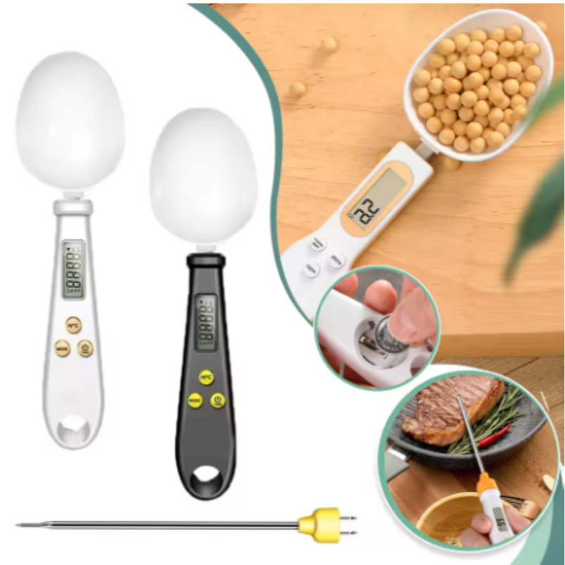 2 in 1 Digital Scale Measuring Spoon Thermometer Multifunctional ...