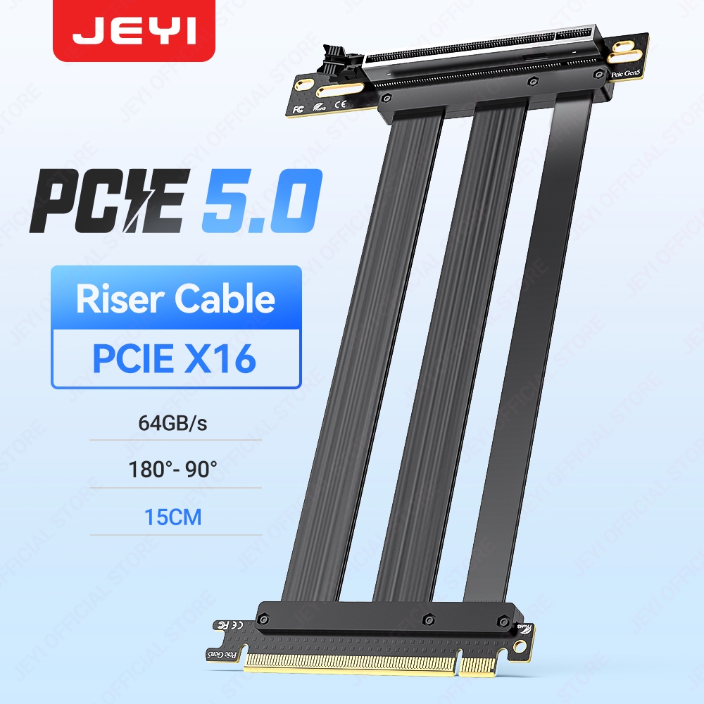 JEYI PCIe 5.0 Riser Cable, 64GB/s Graphics Card Extension Cable ...