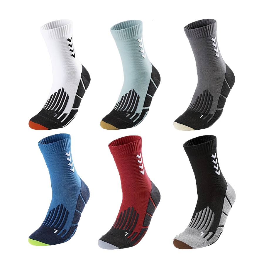 Professional Sports Running Socks Contrasting Stripes Sweat-Absorbent ...