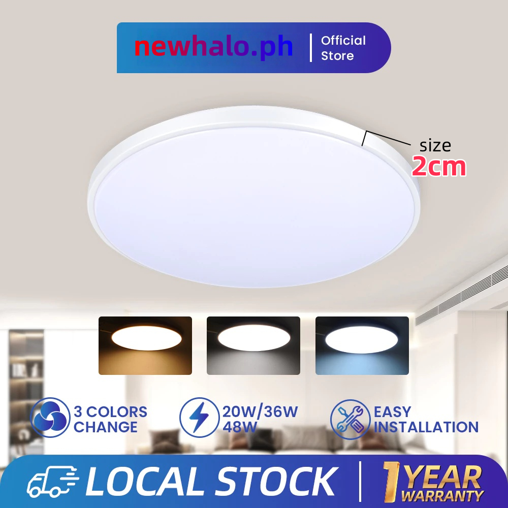 Tricolor LED Ceiling Light Mounted 3 color Round Ceiling Light Thin ...
