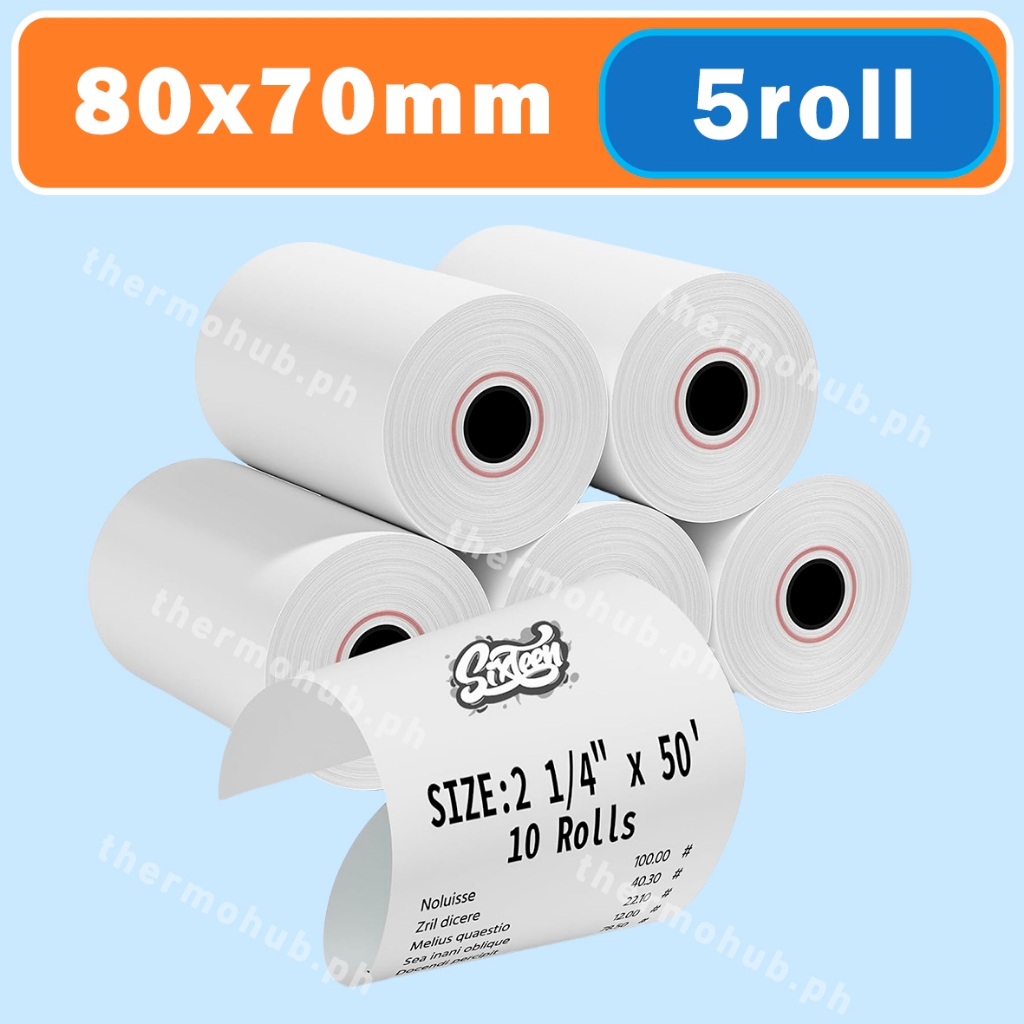 5 rolls Thermal POS Receipt Paper 80*70 Thermal Paper local factory big ...