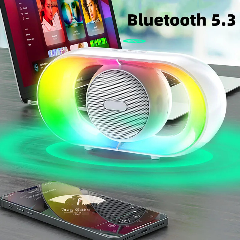 Portable Outdoor Bluetooth 5.3 Speaker RGB Atmosphere Light Shocking ...