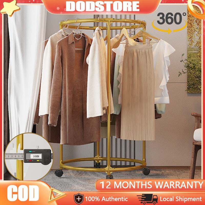 Clothes Rack Round Metal Hanging Rack Mobile Towel Sampayan Floor ...