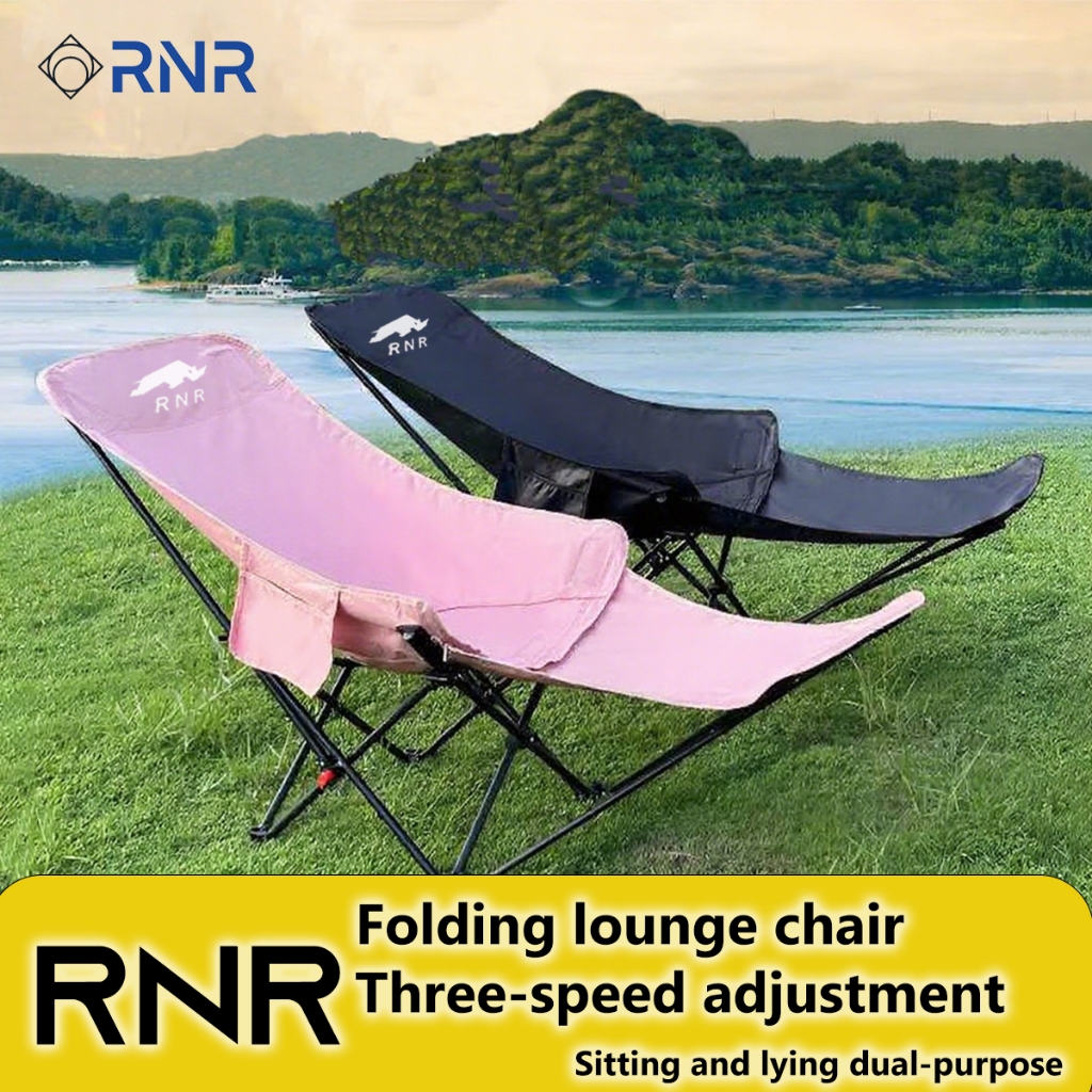 RNR Portable 3-Position Adjustable Folding Recliner Chair with High Curved  Back Extended Leg Rest for Camping, Beach, and Outdoor Use