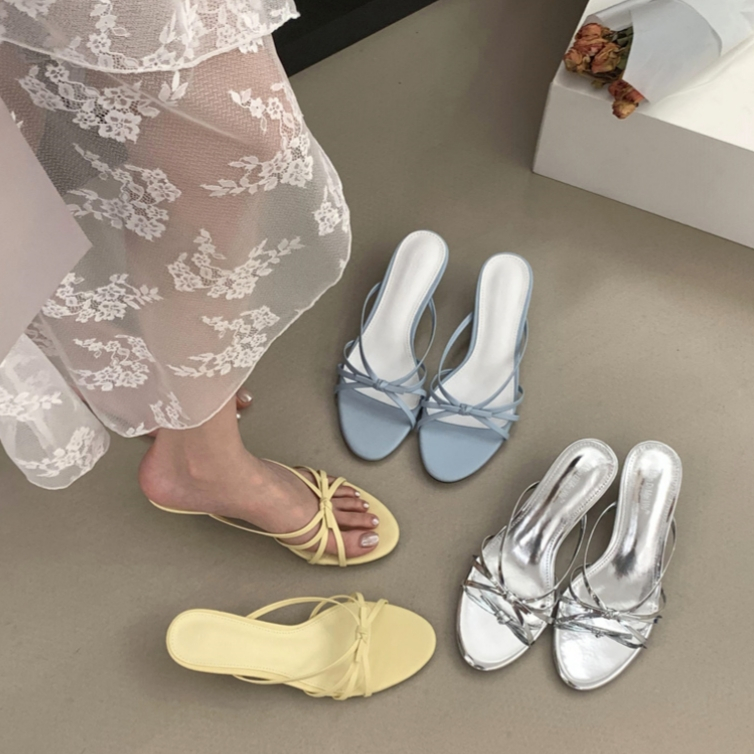 French Style Popular Ribbon Bow 3 cm Low Heels (Size 35-39) | Shopee ...