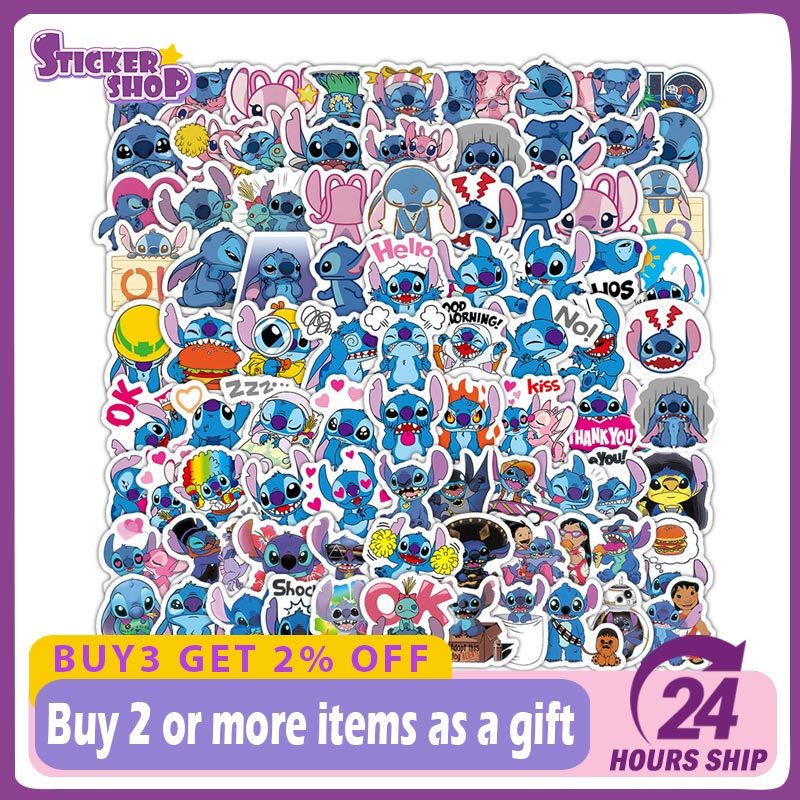 120PCS Disney Stitch Stickers DIY Diary Laptop Luggage Scrapbook ...