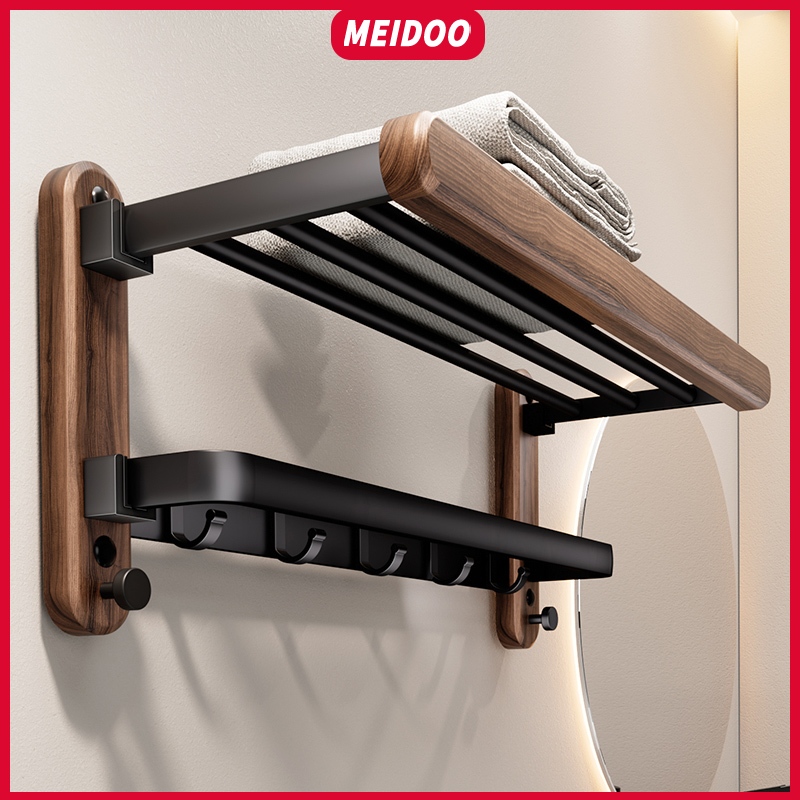 MEIDOO North American Black Walnut Bathroom Rack Towel Rack Toilet Rack ...
