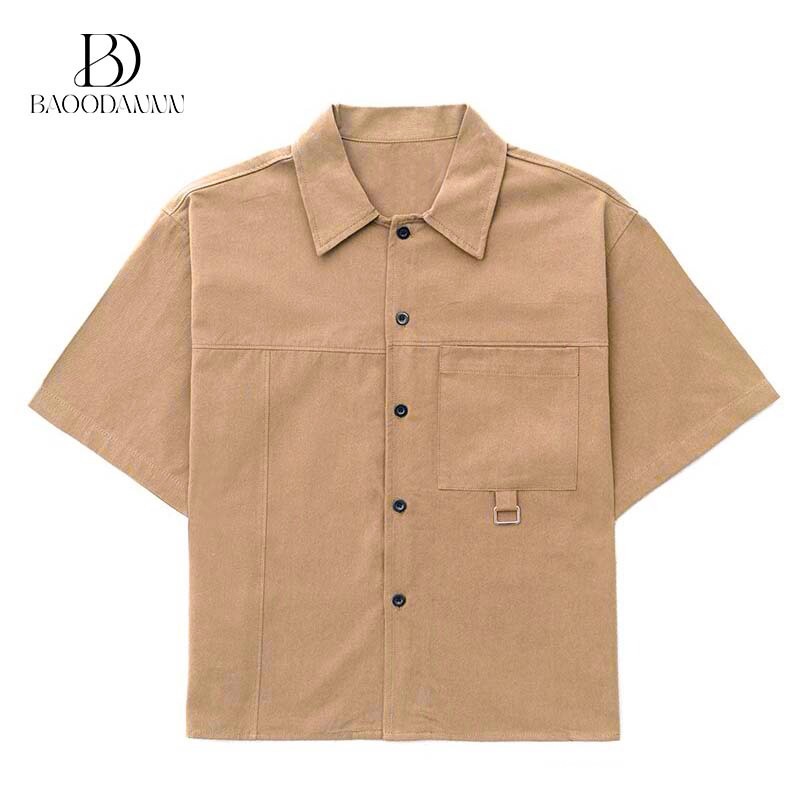 Box Fit Polo For Men Crop Top Flat Textured Cotton Casual Loose Lapel ...