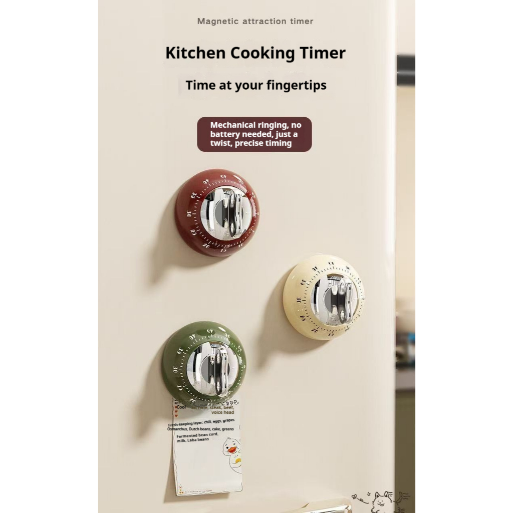 Cute magnetic timer, refrigerator countdown reminder, kitchen ...