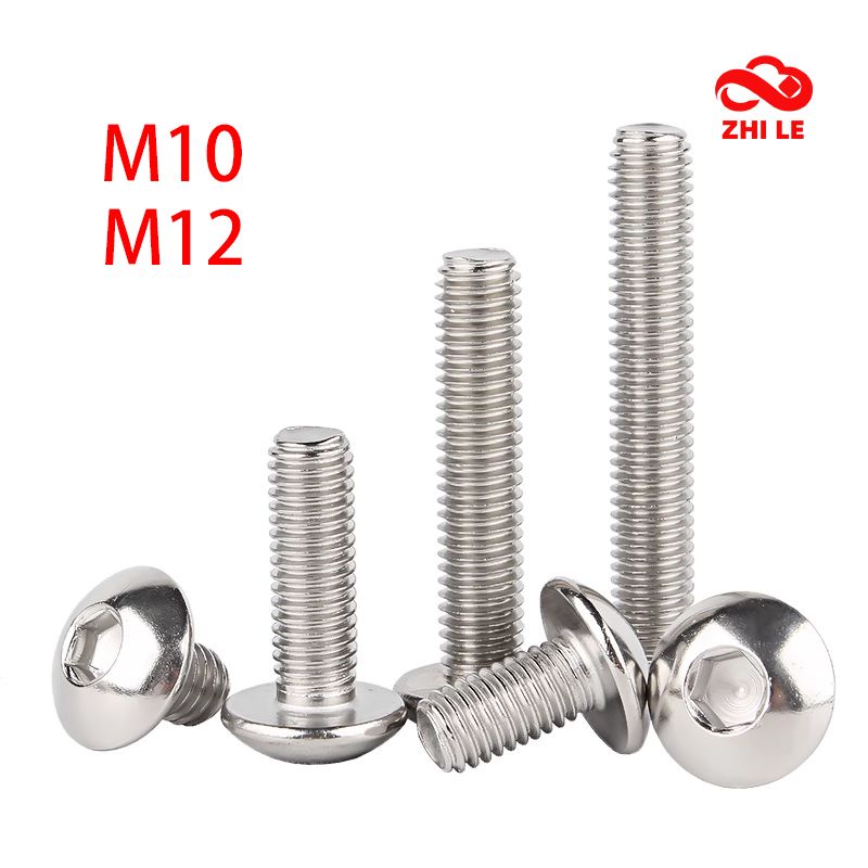M10 M12 Hexagon Socket Button Head Bolts 304 Stainless Steel Hex Screws ...