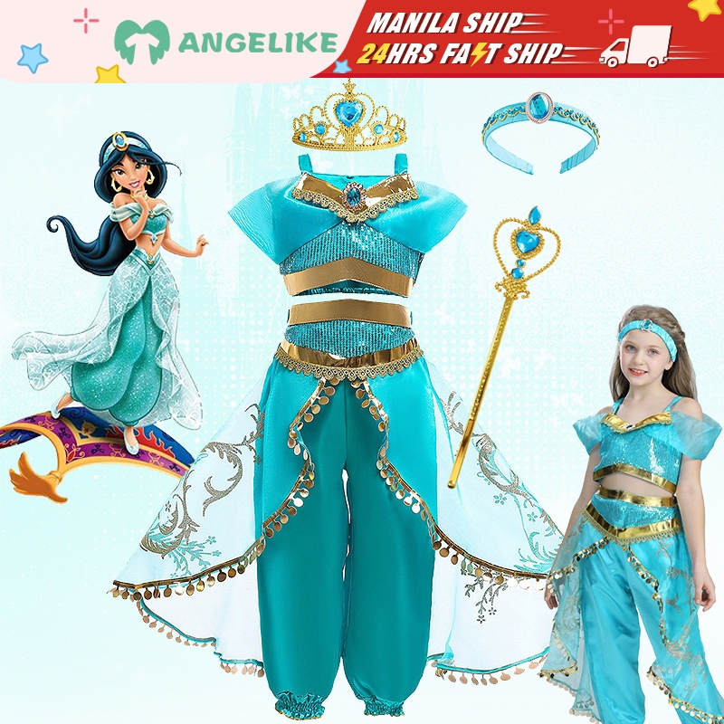 Jasmine Dress for Kids Aladdin Costume Girls Sequined Jasmine Costume  Cosplay Kids Birthday Princess Christmas Dress | Shopee Philippines