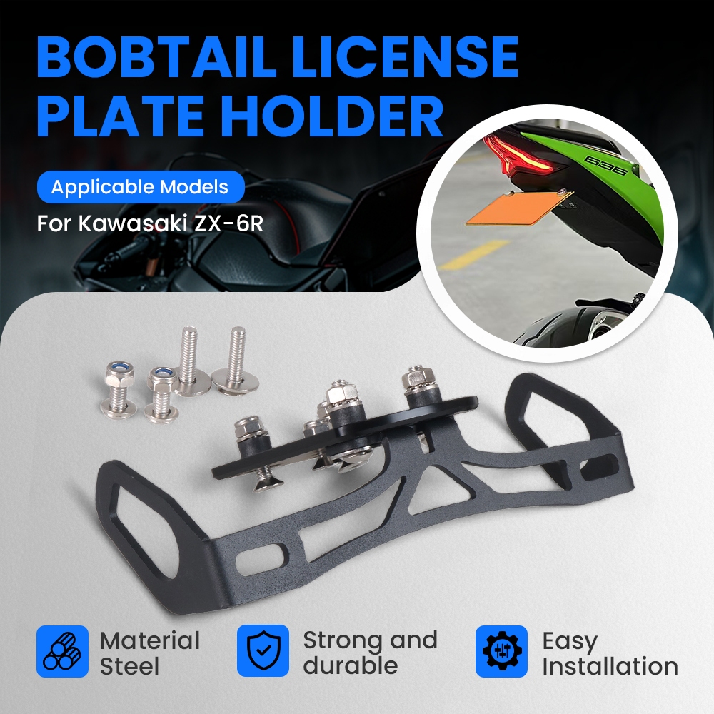 Honda License Plate Holder Krator Custom Black LED Integrated Taillight - Brake, Turn Signal, License Plate Light, Fender Eliminator For Motorcycles Black LED Tail Light