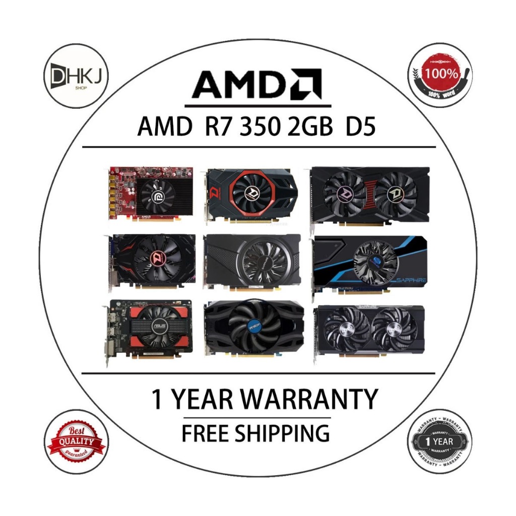 USED AMD R7 350 2GB (Random brand shipping) Graphics Card GPU AMD Video ...