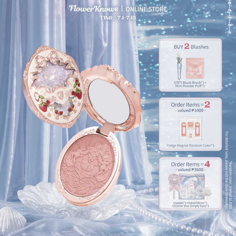 Flower Knows Blush Strawberry Rococo Series Embossed Blush Soft Powder ...