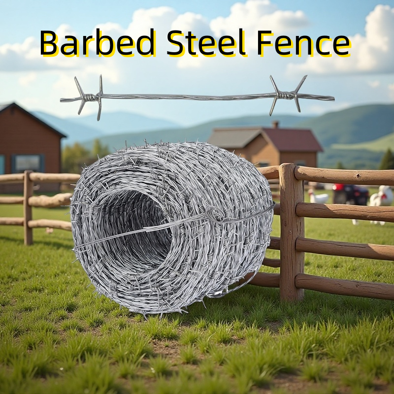 High-Security Barbed Wire Barrier - Galvanized for Ultimate Rust ...