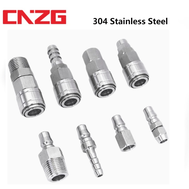 304SS Stainless steel air hose quick connector C-type Self-locking ...