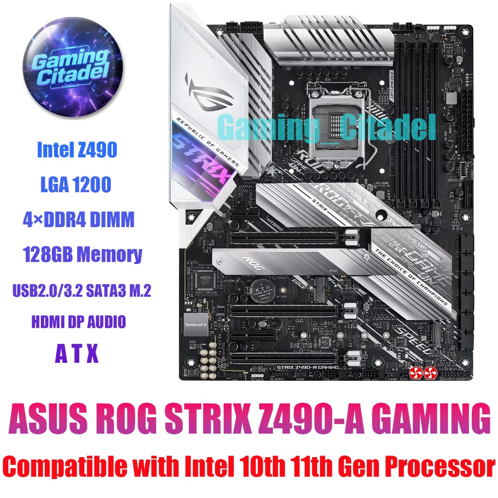 Used ASUS ROG STRIX Z490-A GAMING ATX DDR4 Motherbaord LGA 1200 ...