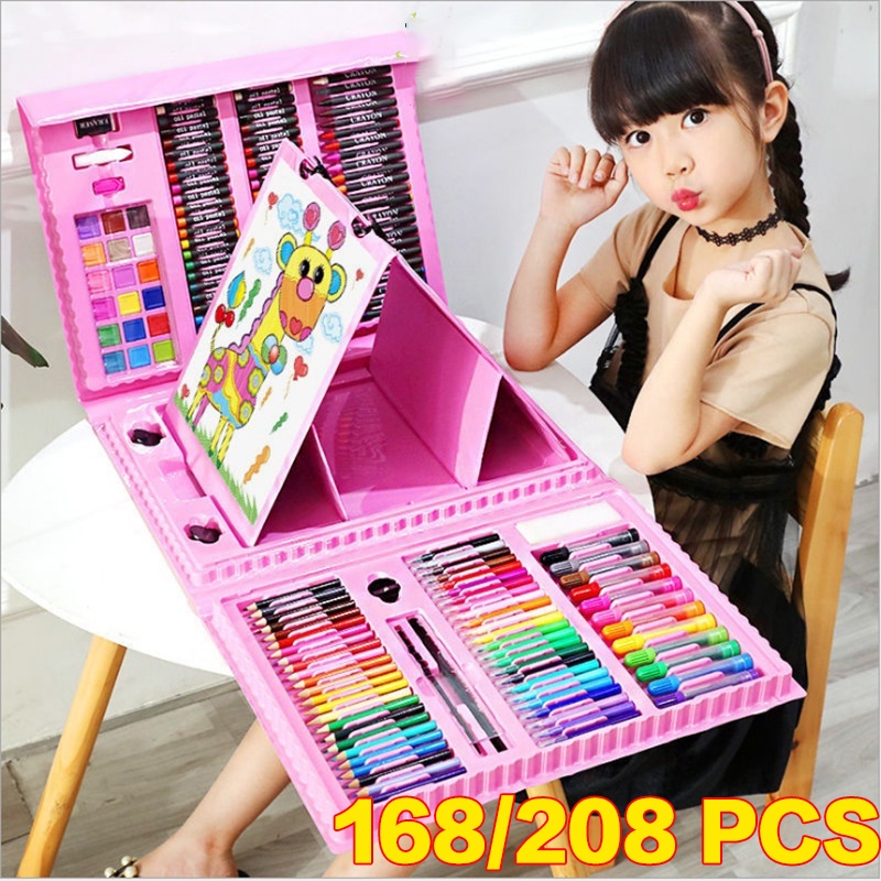 168/208Pcs Kids Super Mega Art Coloring Set Crayons Oil Pastels Color ...