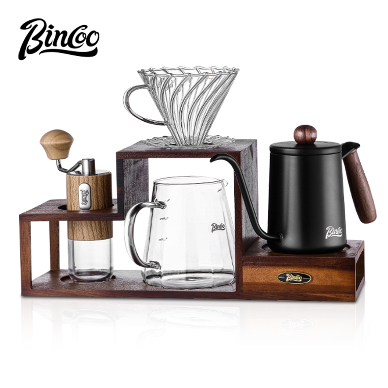 BINCOO Hand Brew Coffee Pot Set Hand Grinder Coffee Maker Sharing Pot ...
