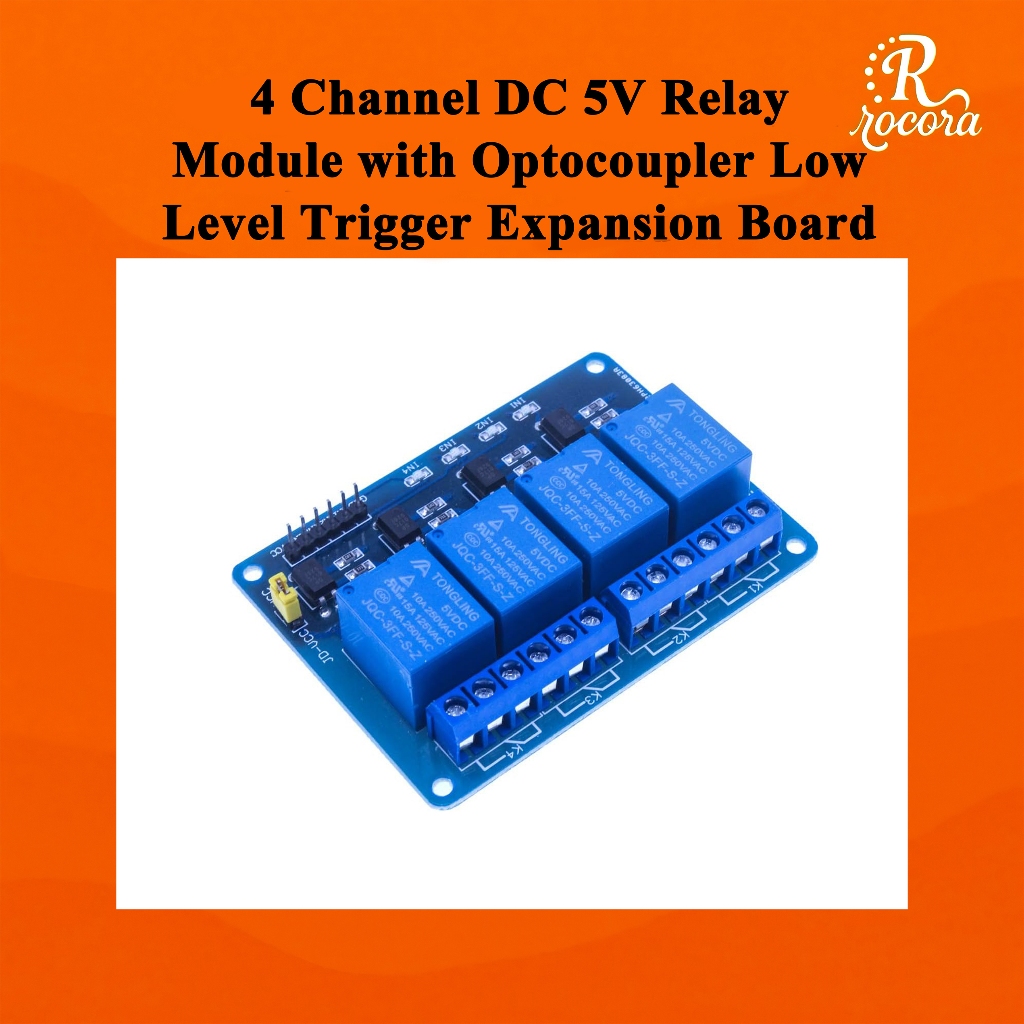 4 Channel DC 5V Relay Module with Optocoupler Low Level Trigger ...