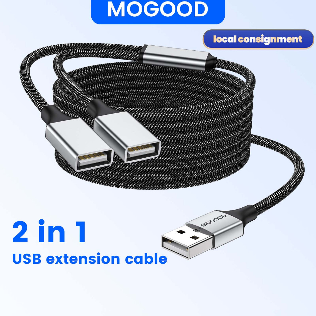 USB Splitter, Dual USB Extension Cable, USB Y Splitter USB Power ...