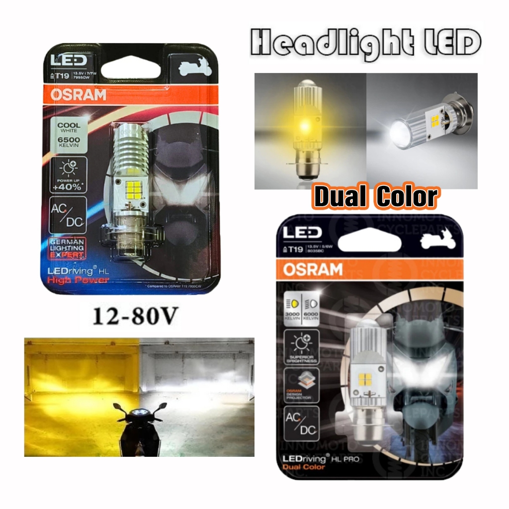 Osram LED T19 / 1Leg Motorcycle Headlight Bulb 7955 CW AC/DC PLUG AND ...
