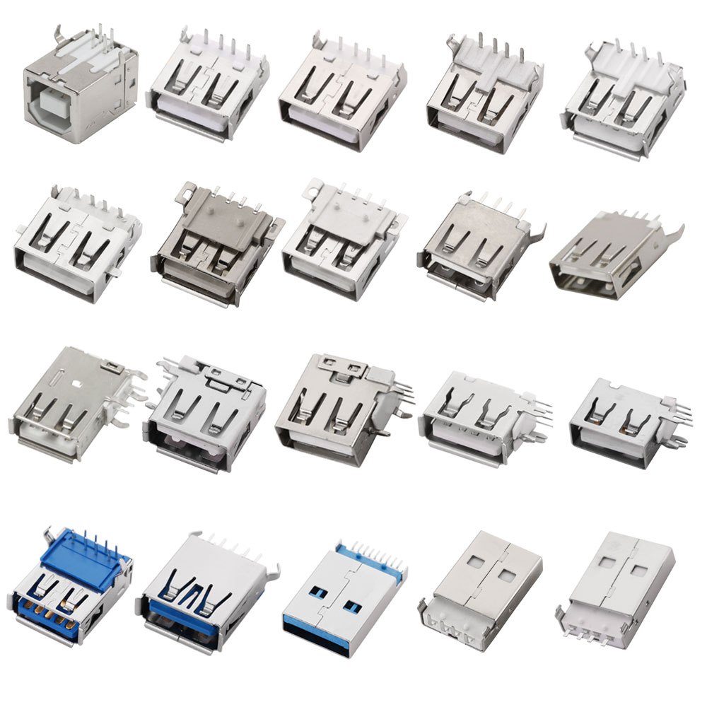 10Pcs USB Type A/B 2.0/3.0 Standard Port Male Plug Female Solder Jacks ...