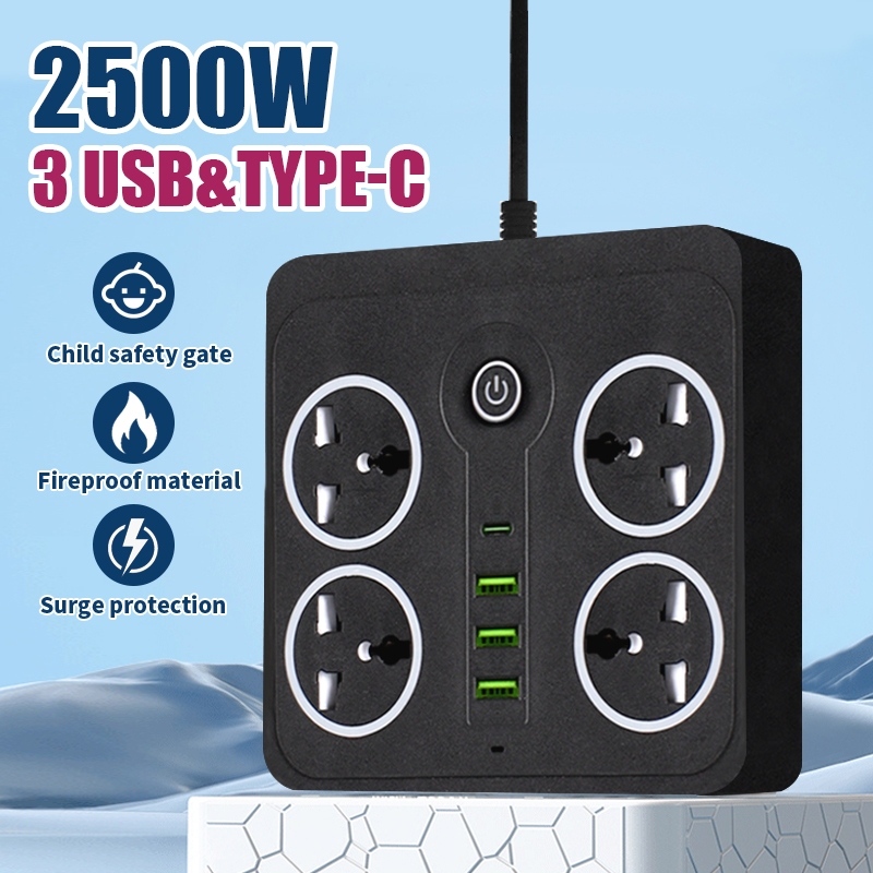 extension socket Power strip 2500w outlet socket USB interface ...