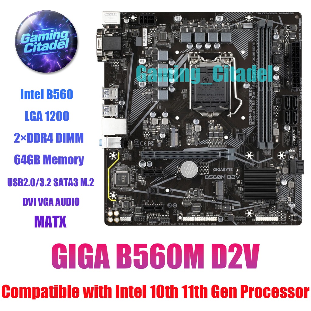 GIGABYTE B560M AORUS ELITE INTEL B560 LGA1200 MOTHERBOARD + INTEL 11TH