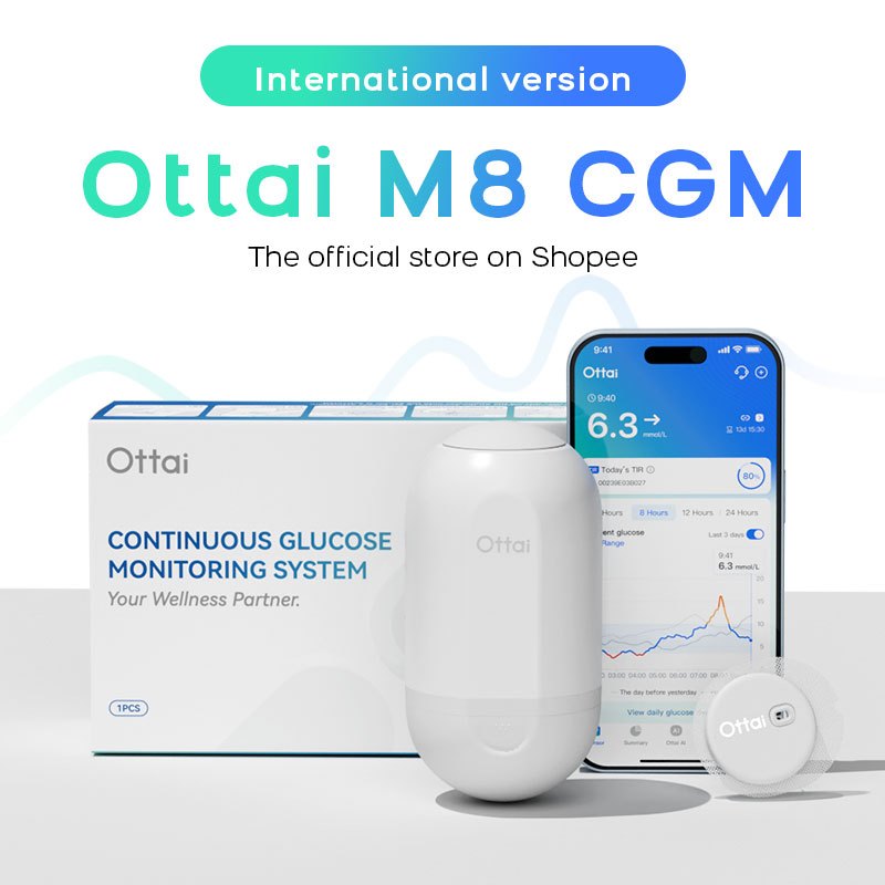 Ottai Continuous Glucose Monitoring System 24h Real-time Blood Sugar ...