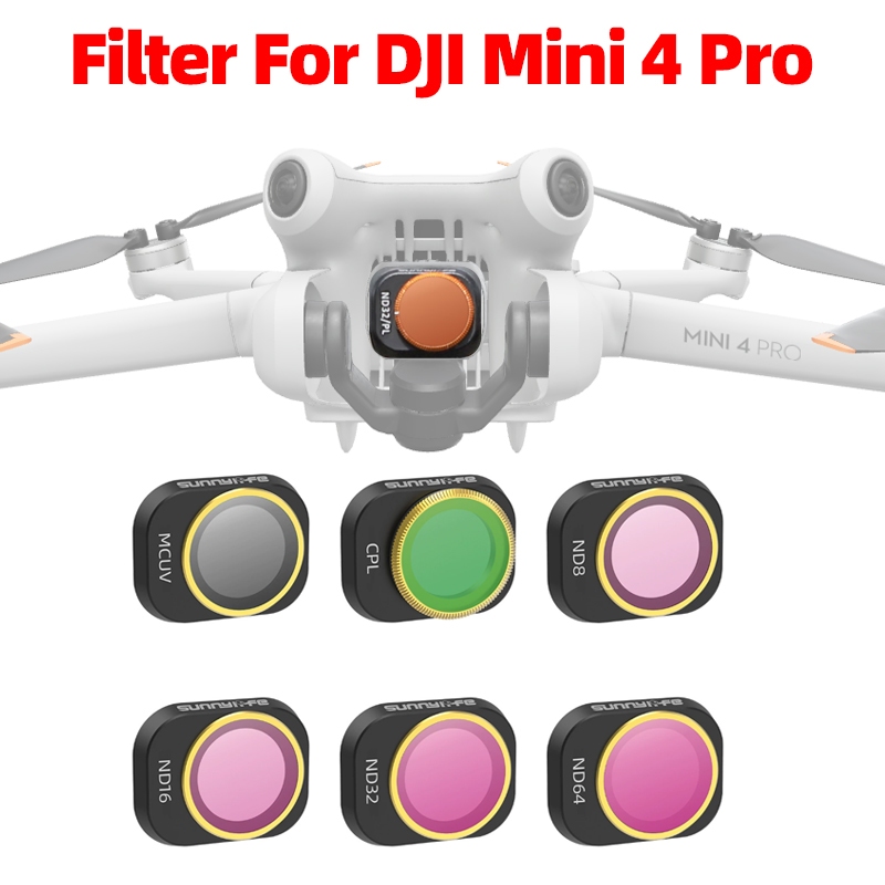 Sunnylife Lens Filter For DJI Mini Pro Drone Adjustable UV/CPL/ND8, 16,  32, 64 Filters Set Mini 4Pro Accessories
