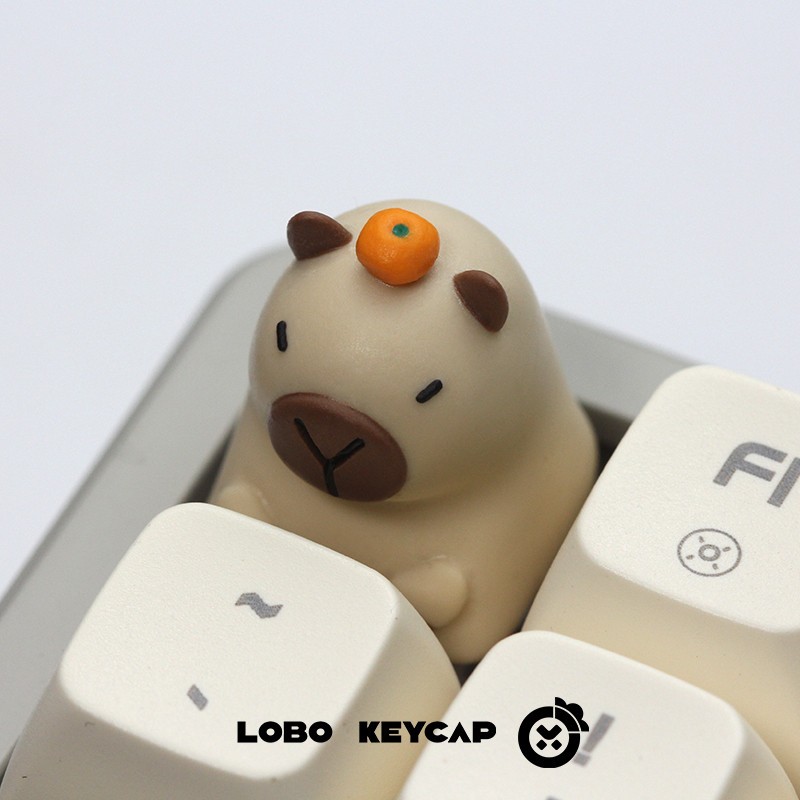 Coffee Capybara Keycap Cute Cartoon MX Switch 3D Mechanical Handmade ...