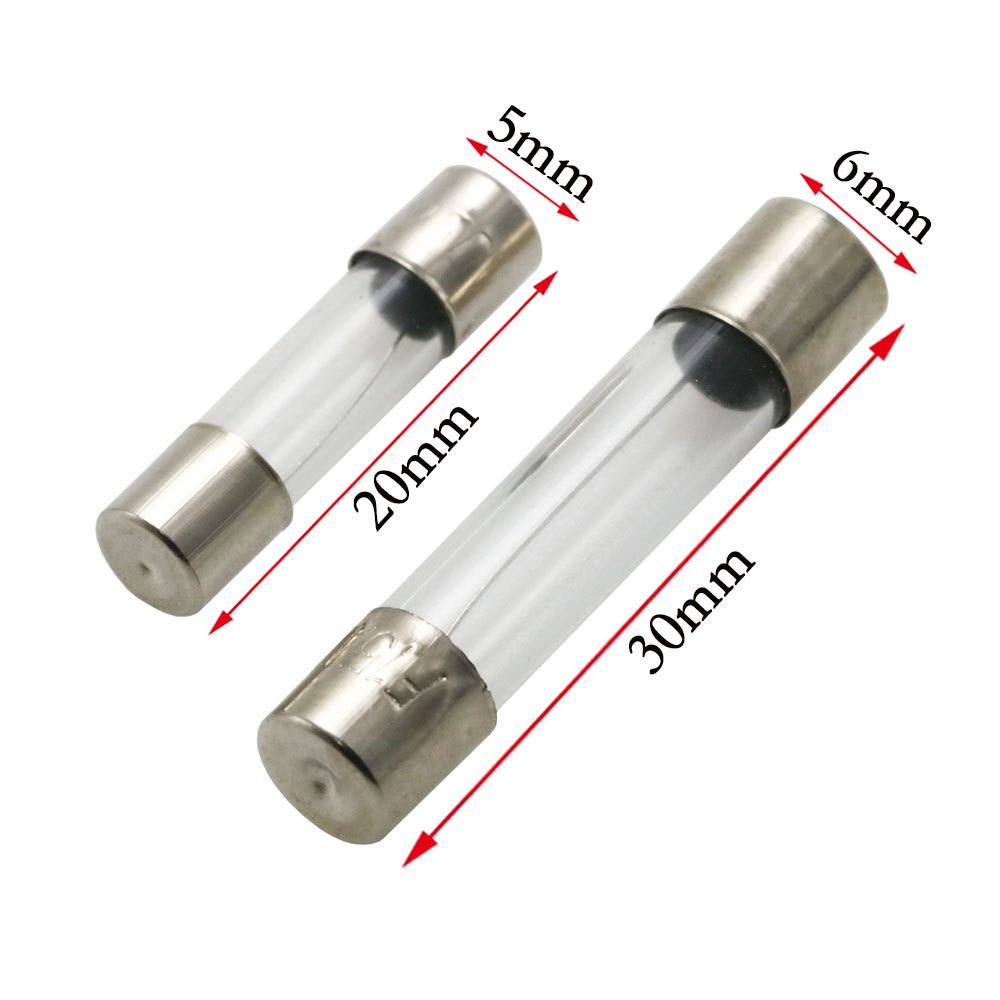 10Pcs/lot 5*20mm 6*30mm Fast Blow Glass Tube Fuses 5x20 6x30 mm 250V 0. ...
