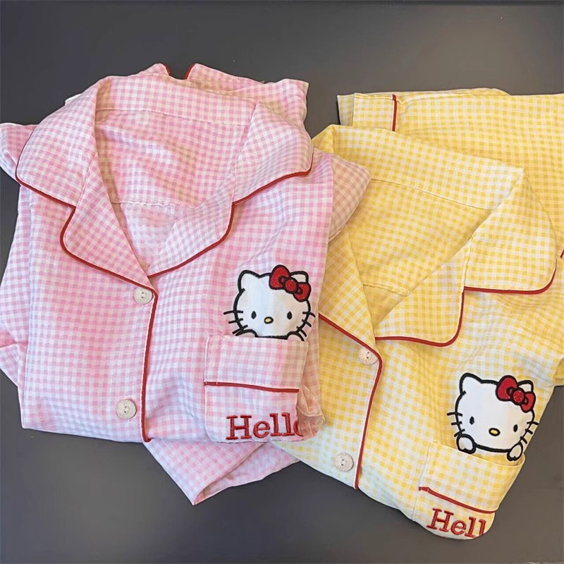 Women's Suit Hello Kitty Home Wear Pajamas Spring and Autumn Long ...