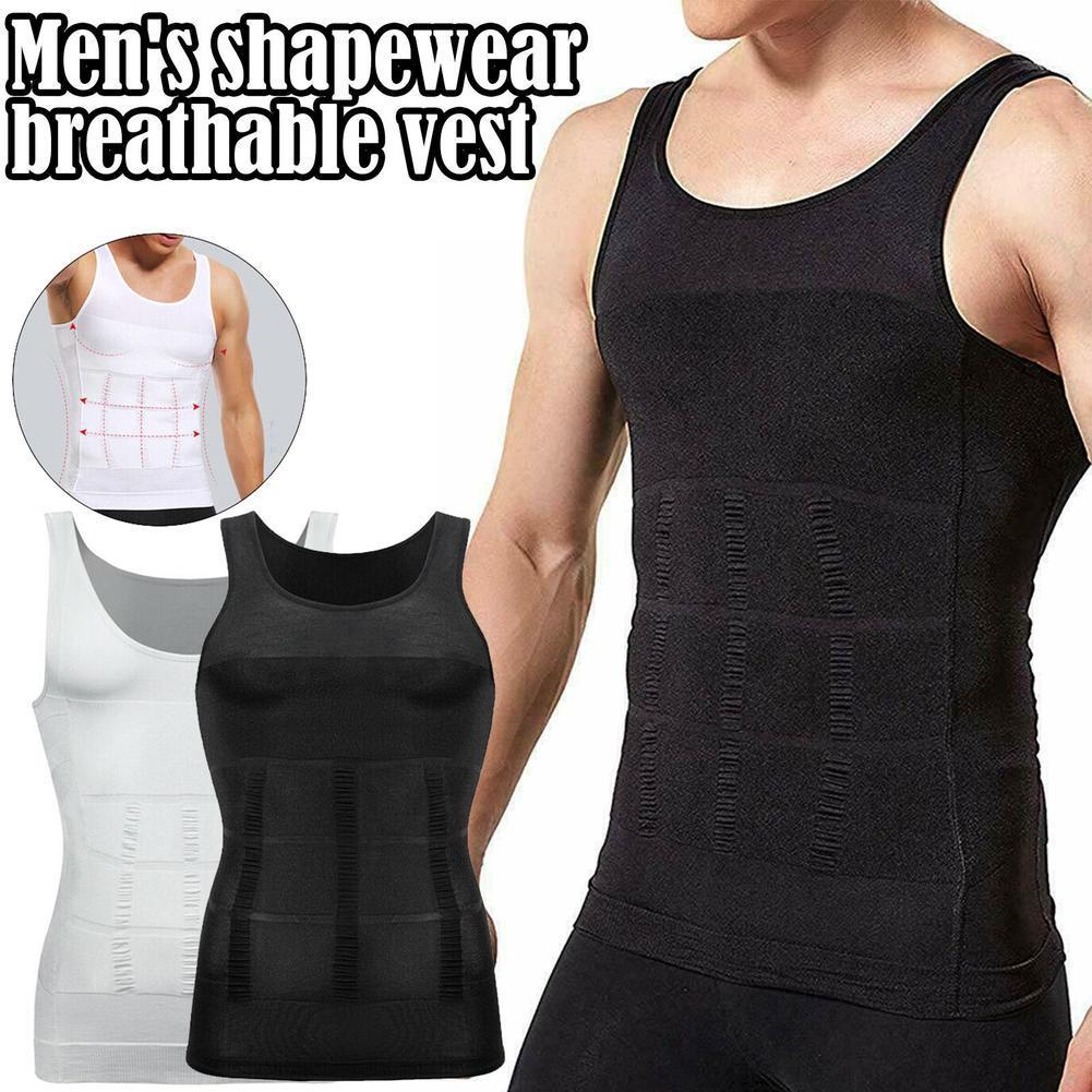 Men's Solid Color Compression Vest Slimming Body Shaper Vest Sleeveless ...