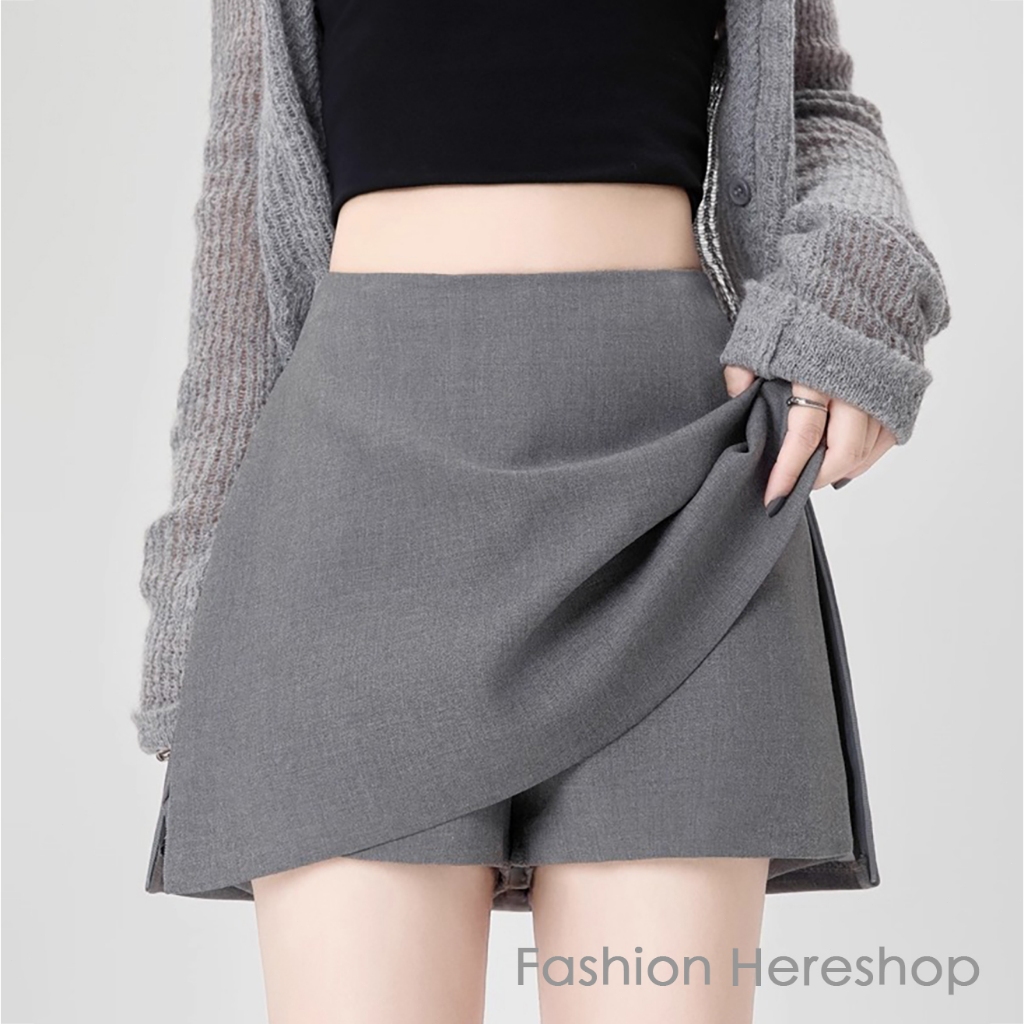 Slim Fit Slit Mini Skirt New Trend Anti Exposure Slit Design Pants ...
