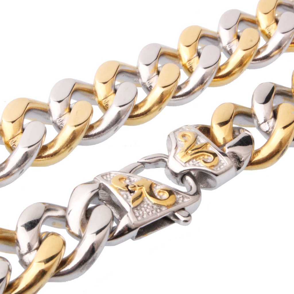 Silver-Gold Color Stainless Steel Chain Necklace for Men Necklace ...