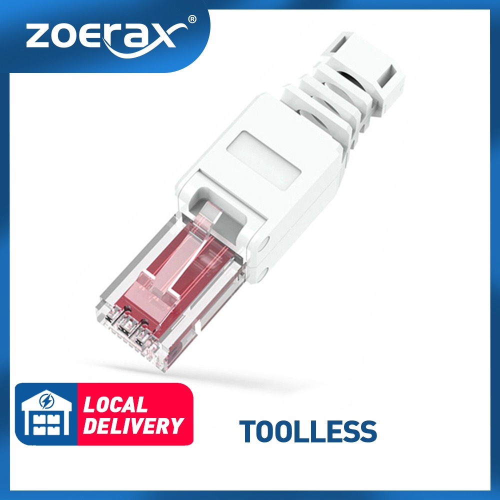 ZoeRax Toolless RJ45 CAT6 Connector, 23-26AWG Ethernet Plug, No Tool ...