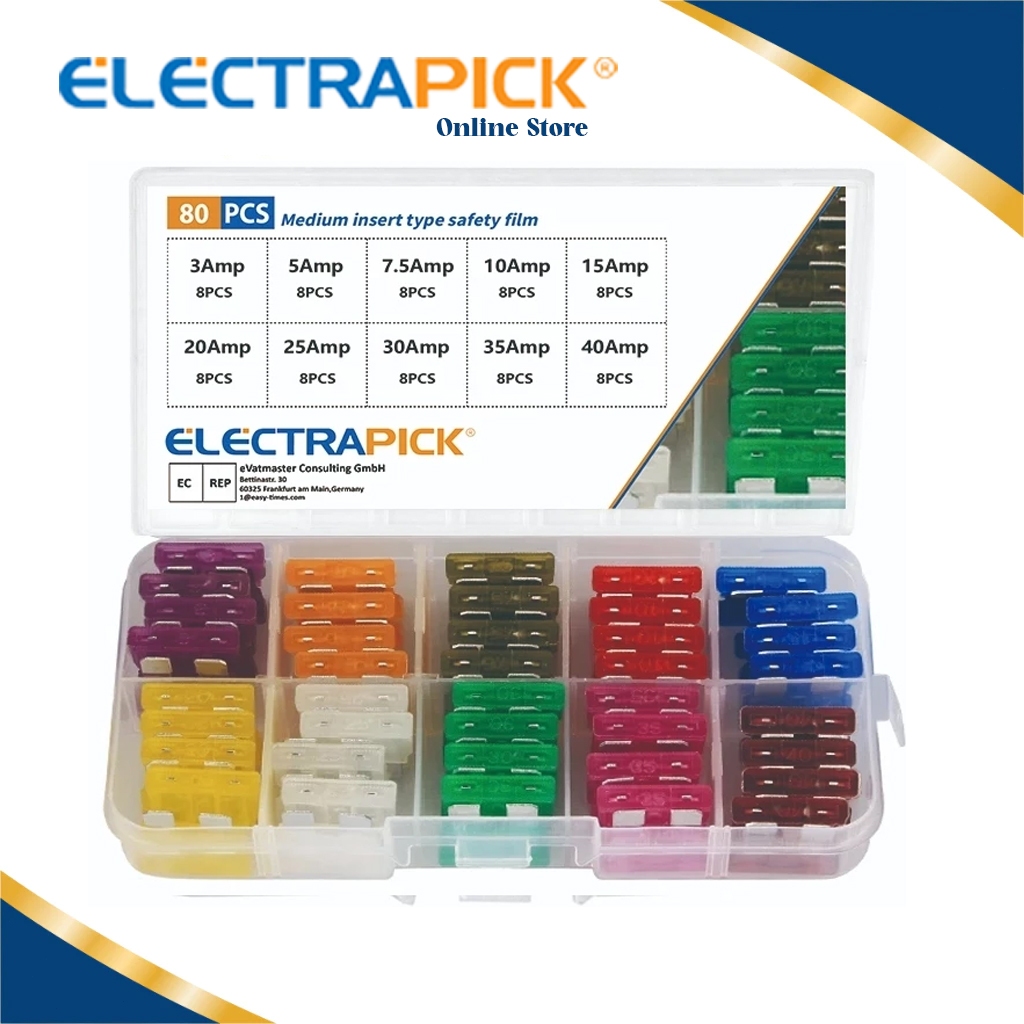 Electrapick 80pcs Auto Blade Fuse Kit 3A-40A - Anti-Rust Car Fuse ...