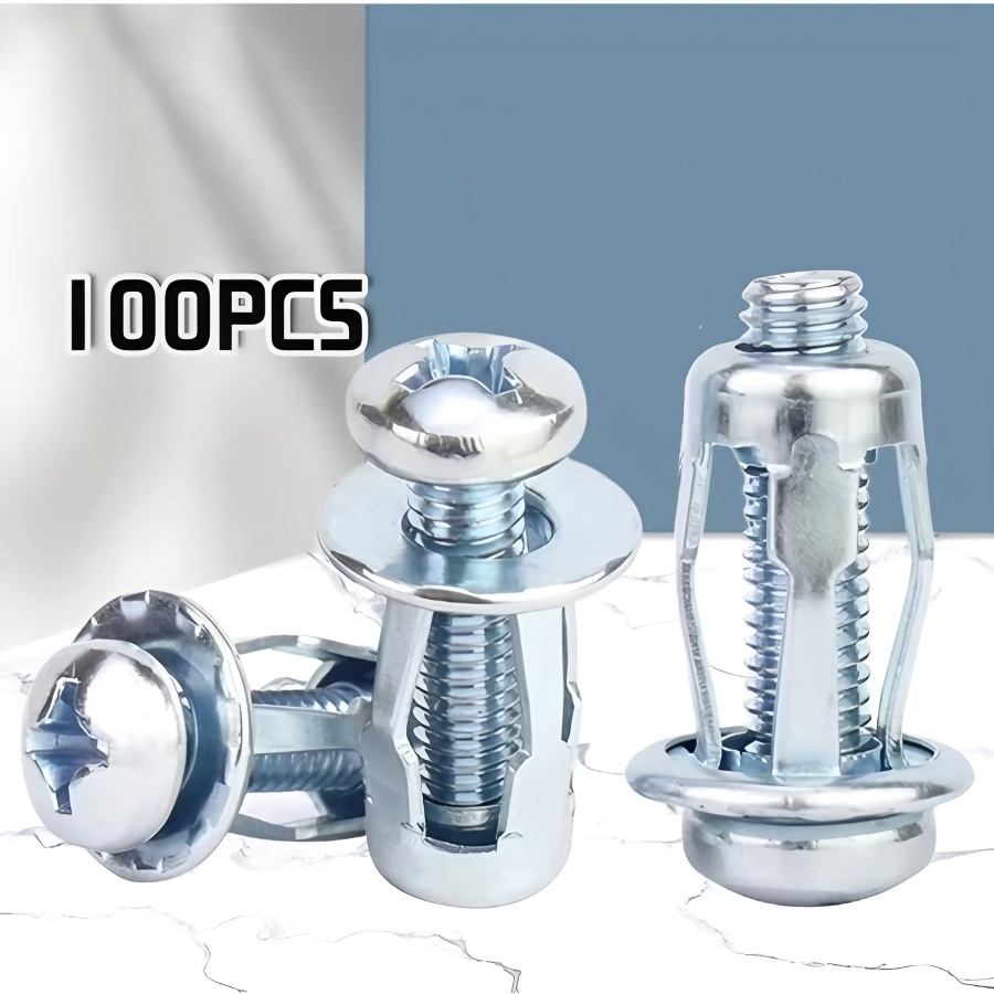 COD 100pcs M4/M6 Petal Rivet Lock Nuts Screw License Plate Fixed Screw ...