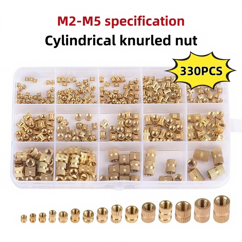 330PCS/BOX Brass Thermal Shaped Insert Nuts M2-M5 Specification Passed ...