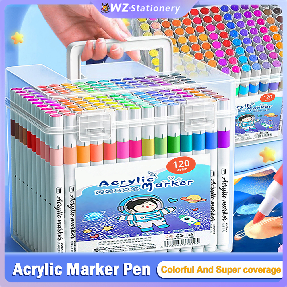 Acrylic Marker Set Large Capacity Square Box Painting Art Supplies 12 ...