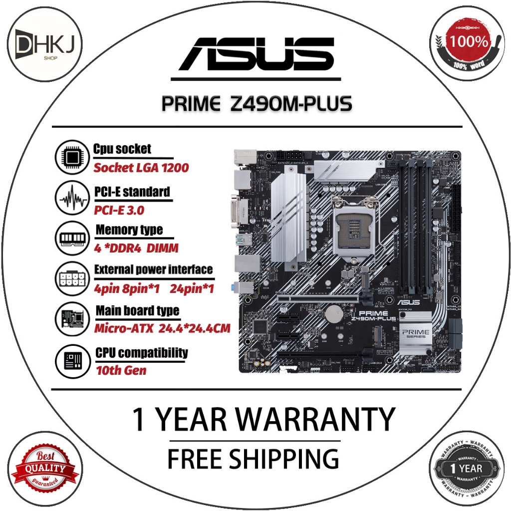 USED Z490-PLUS LGA 1200 10th Gen Intel Z490 support i3-10300 10500 ...